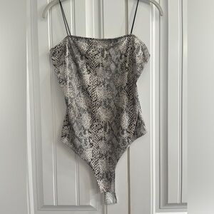 Windsor Skin Cami Body Suit White Black Taupe Medium Excellent